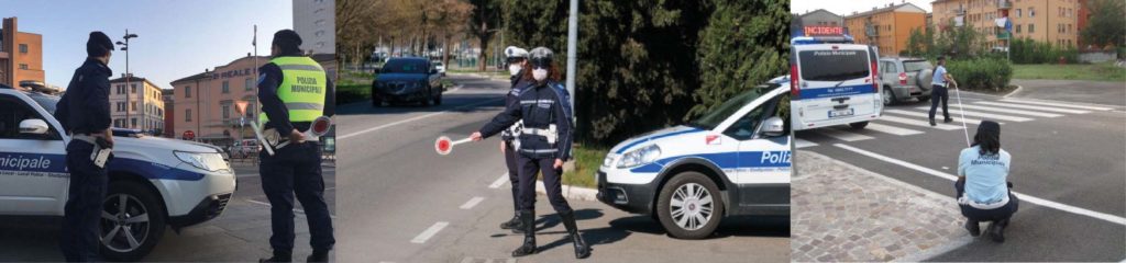 agenti della polizia stradale in servizio