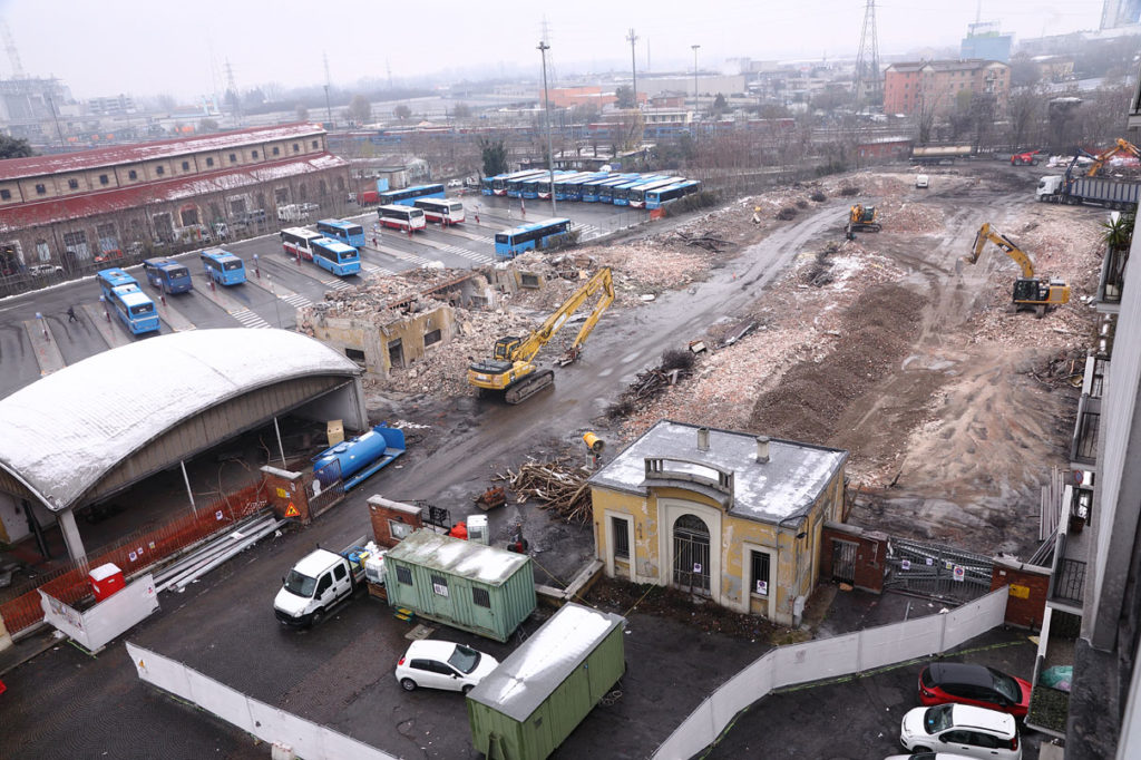 Vista aerea demolizione ex Mercato ortofrutticolo