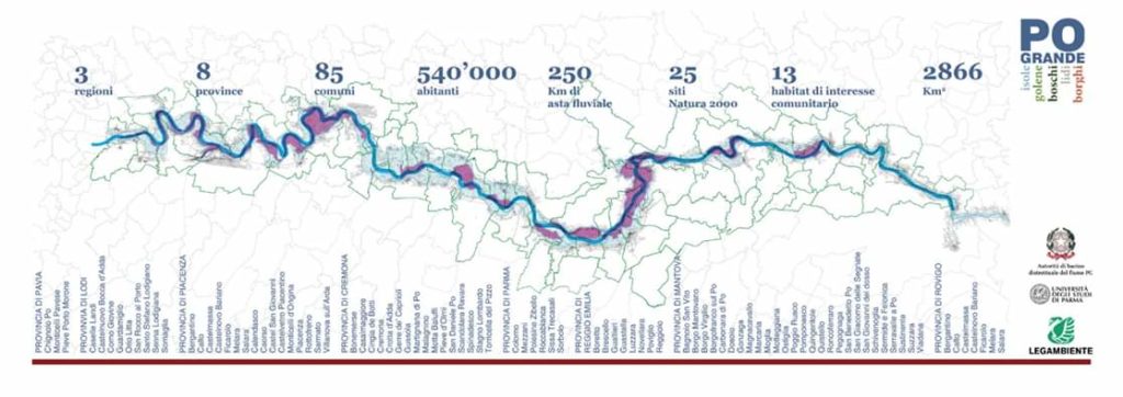 Mappa riserva MaB Unesco Po Grande